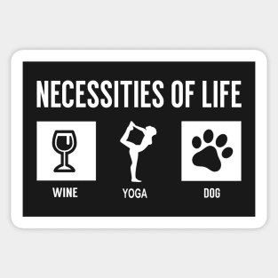 Wine, Yoga, Dog Sticker